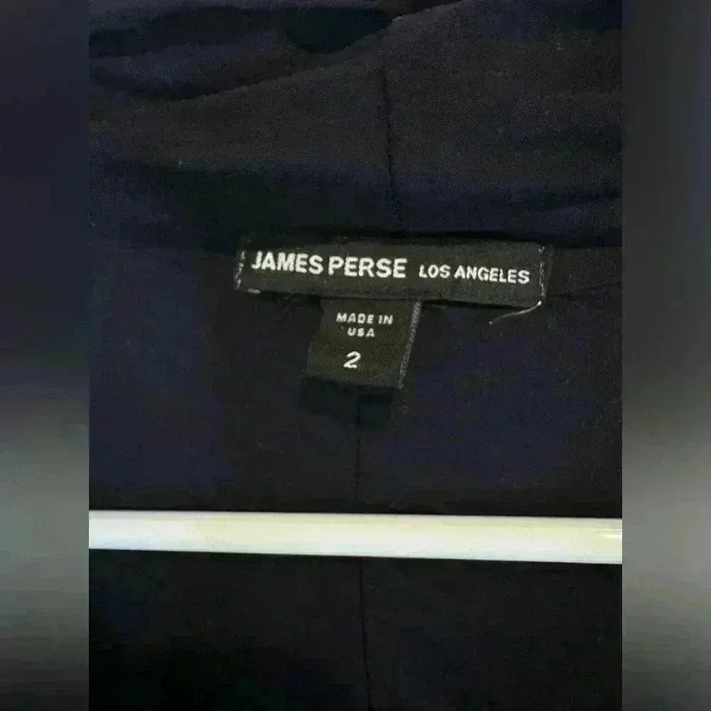 James Perse Women’s Drape Lapel One Button Pockets Lightweight Black Blazer Sz 2 - Image 3