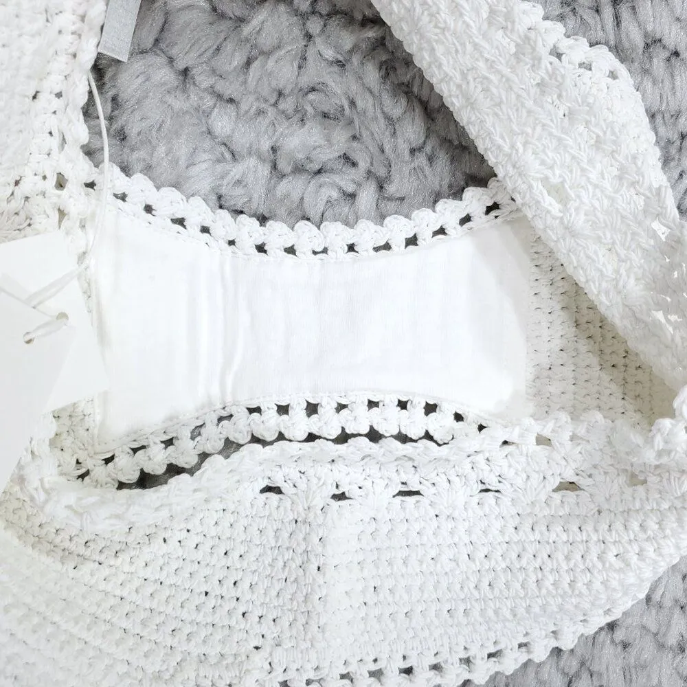 Vince Lounge Crochet Bikini Swim Bottom Optic White Textured Women's Size XS - Image 9