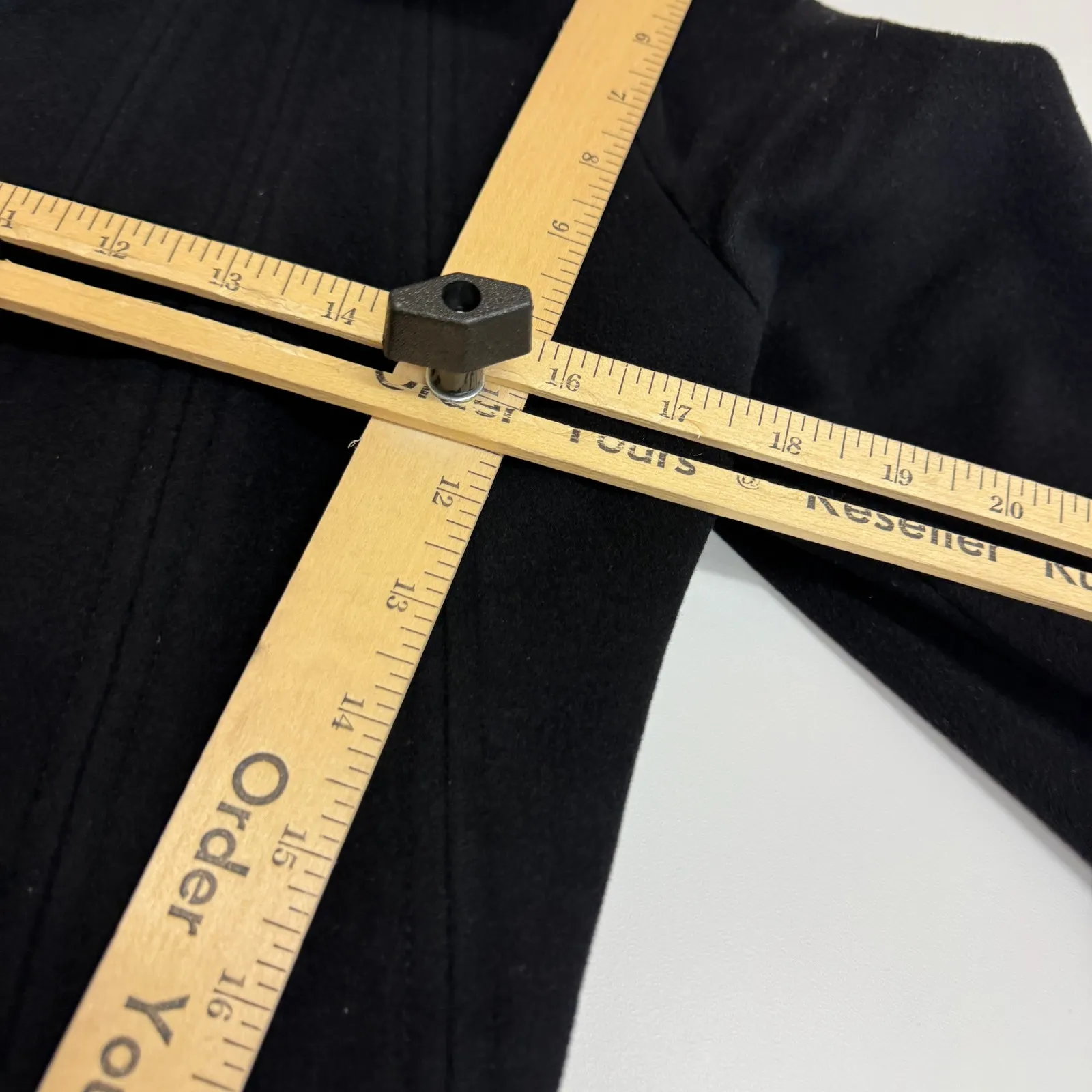 REISS Coat Womens X Small Black Topanga Lambs Wool Cashmere Button Front Jacket - Image 8