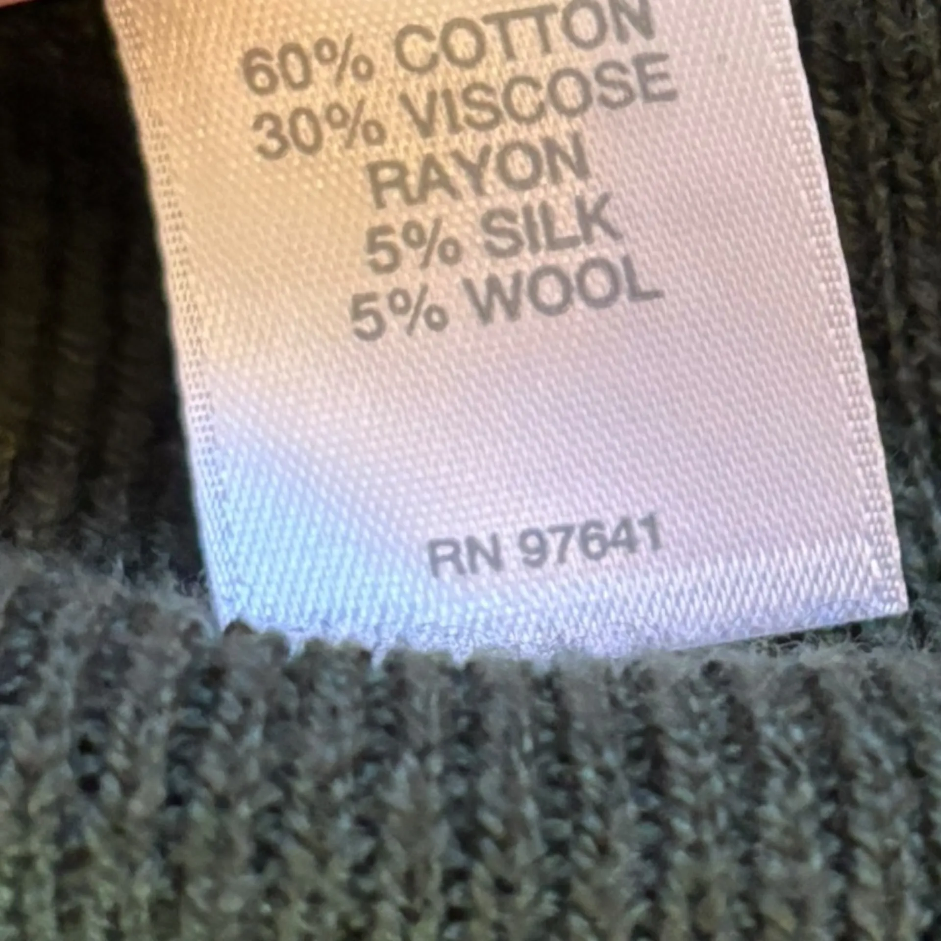 J Jill Cotton Wool Silk Mock Neck Pullover Sweater Ribbed Knit Womens XS Green - Image 7