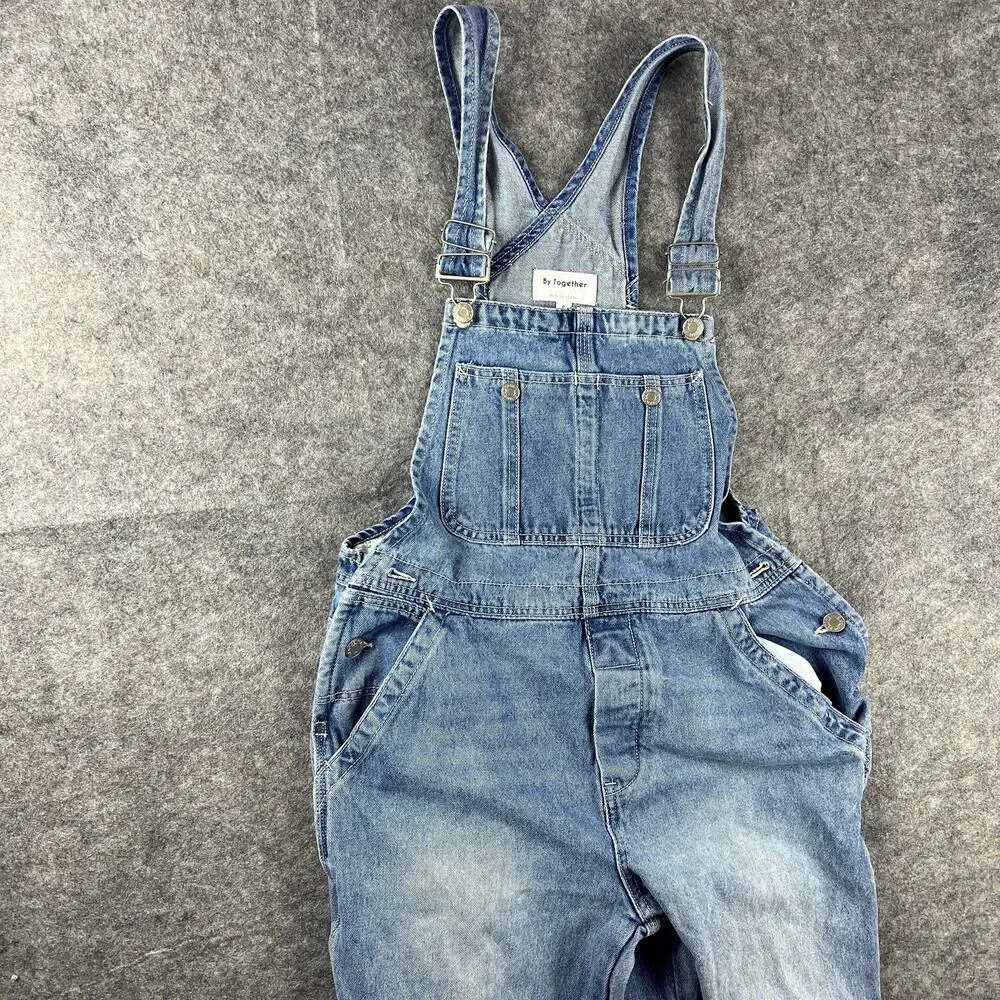By Together Rake It Up Denim Overalls Sz S - Image 3