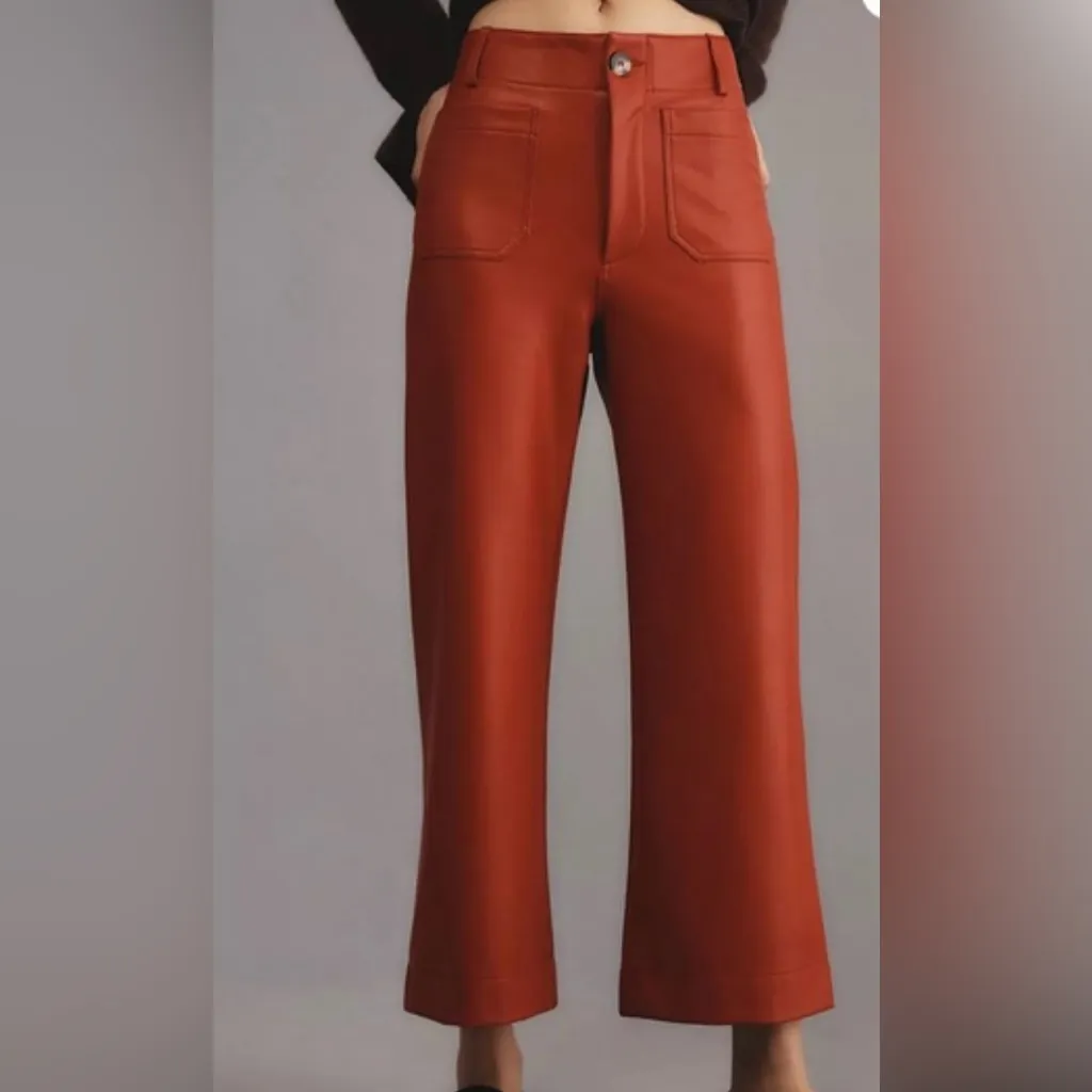 Anthropologie Maeve Collette Plum Vegan Leather Pants NWOT - Image 12