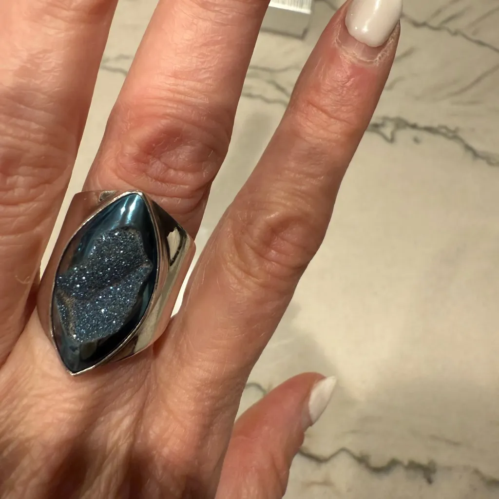 Sterling Silver and Druze Ring Signed by Artist - Image 10