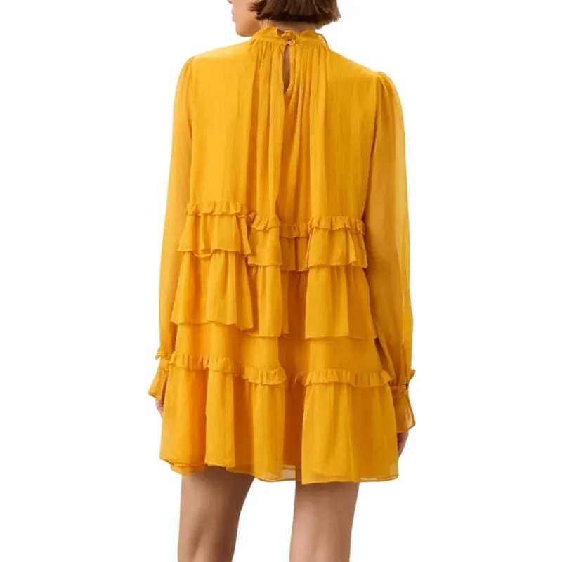 Adam Lippes x RTR Tiered Ruffle Dress in Yellow, Size US 12 - Image 3