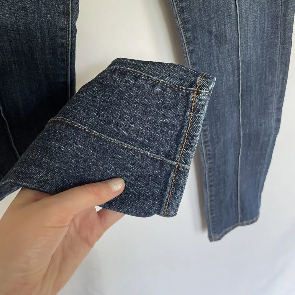 Ann Taylor Loft women's blue jeans denim style size 28 modern skinny line detail - Image 5