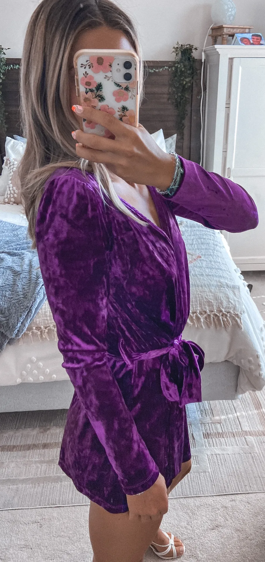 Topshop Purple Velvet Romper - Image 2