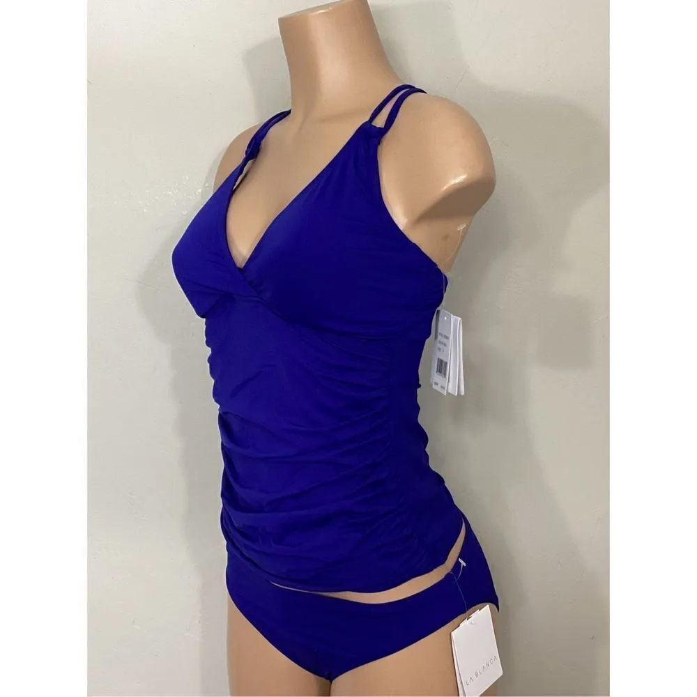 New. La Blanca Blue ruched V-neck underwire tankini set. Mixed sizes. 8-top/6-bo - Image 6