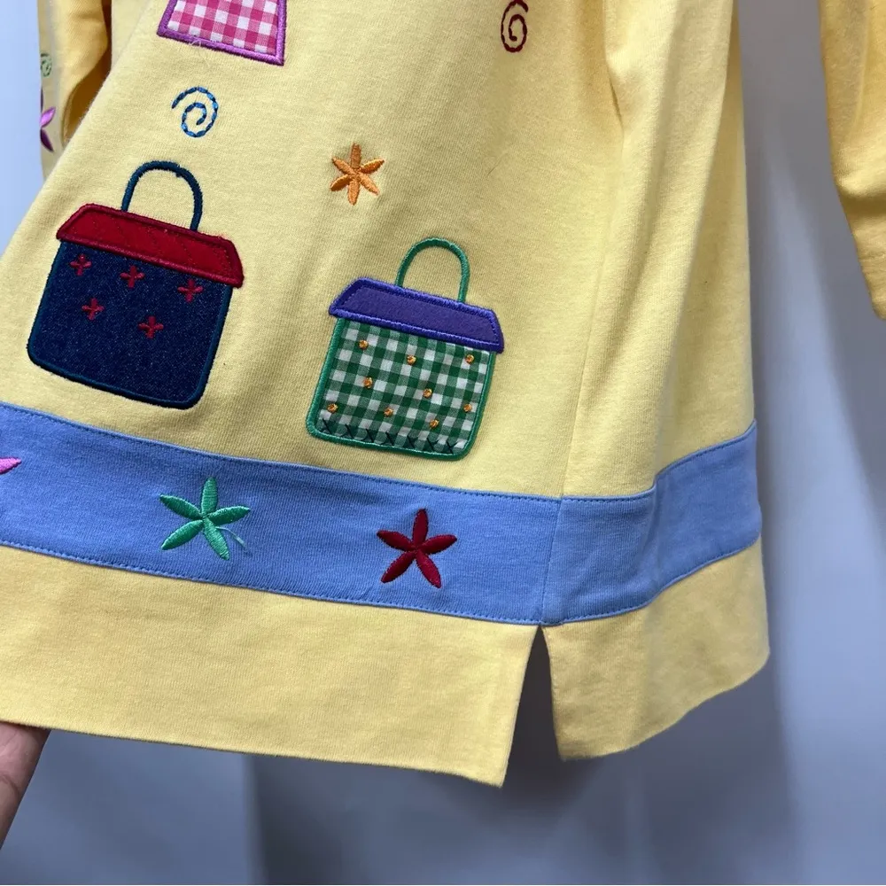 Vintage small Colorful Shirt with purse Bag Patterns Yellow - Image 4