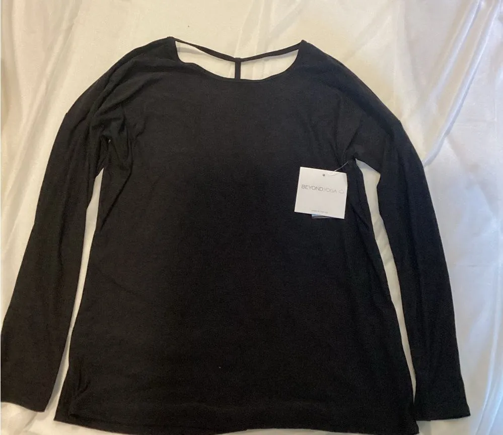 BEYOND YOGA Women’s Classic Black Blouse – Size S – Elegant & Comfortable - Image 1