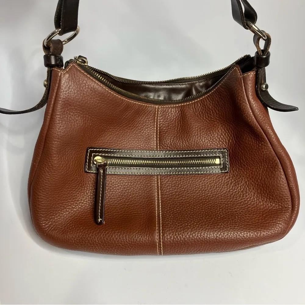 Dooney & Bourke safari brown‎ pebbled leather shoulder bag - Image 5