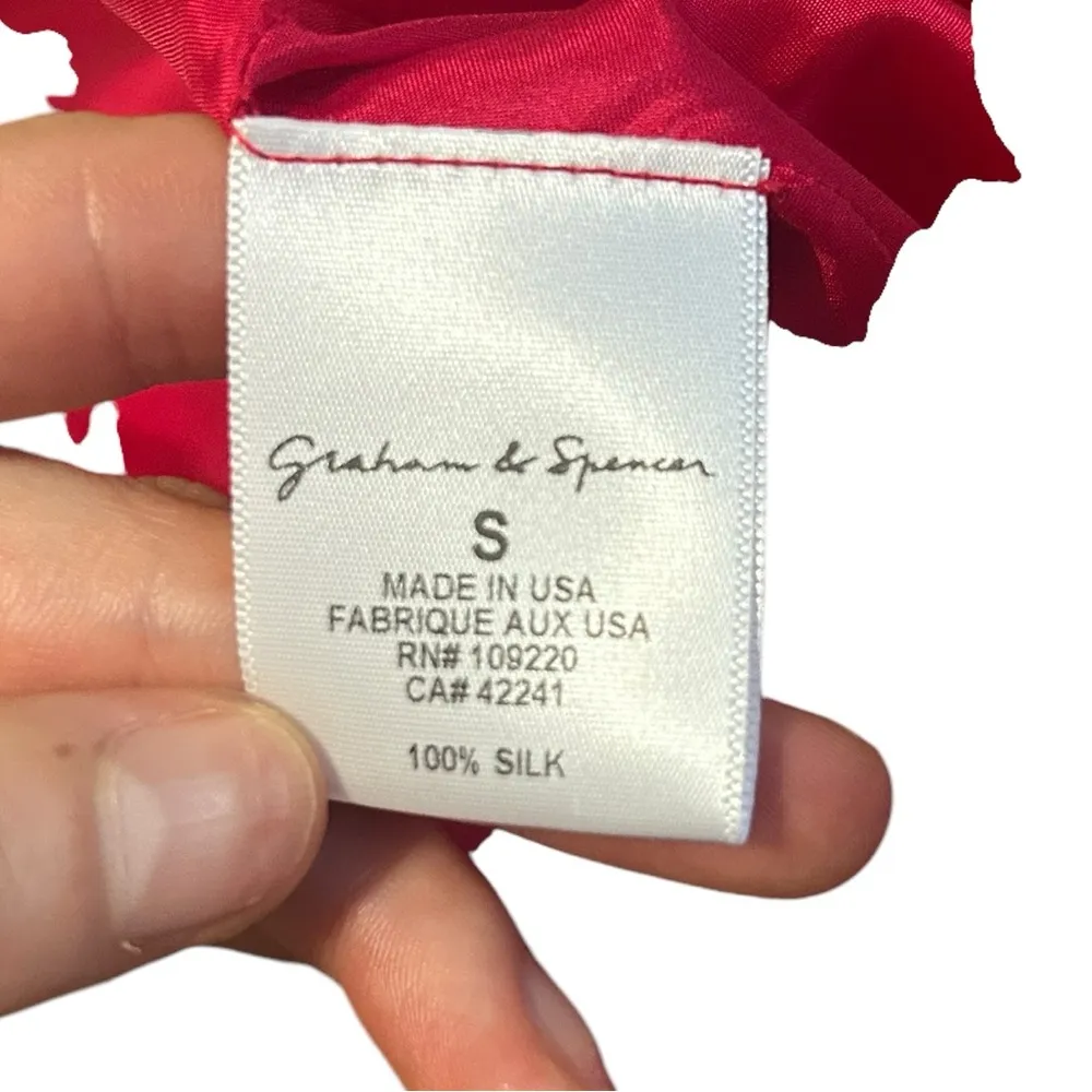 NWT Graham & Spencer Dark Pink 100% Silk Dress Cowl Neckline Size S Sleeveless Red - Image 6