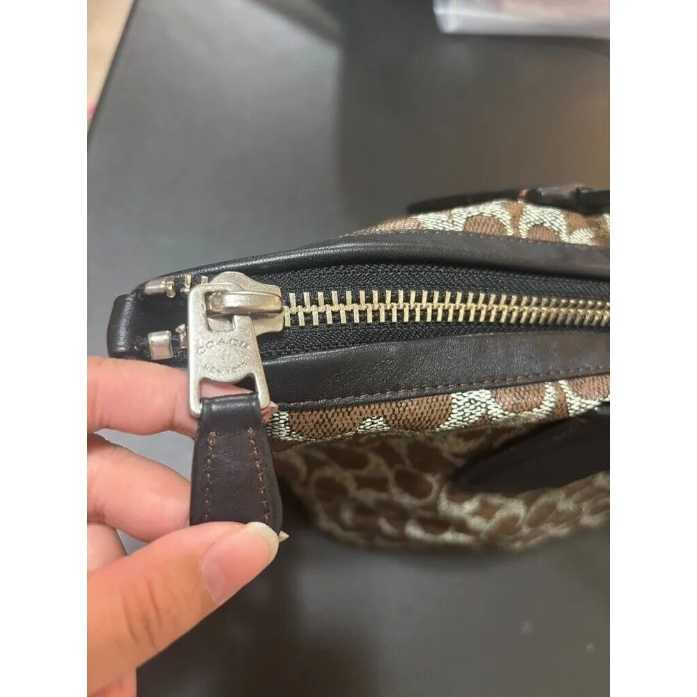 COACH F33504 TAXI ZIP TOP TOTE IN SIGNATURE COATED CANVAS WOMEN BAG BROWN - Image 7