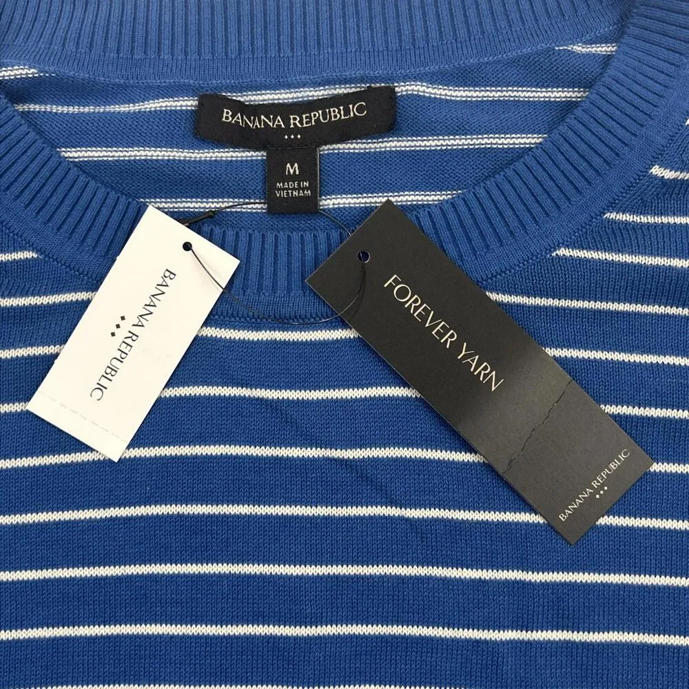 BANANA REPUBLIC Forever Dolman-Sleeve Sweater Stripes Medium - Image 3