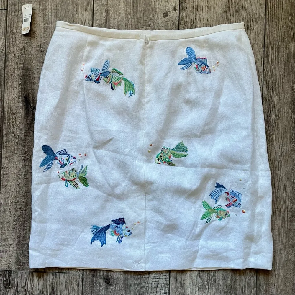 Vintage Y2K NWT Talbots linen set with goldfish - Image 12