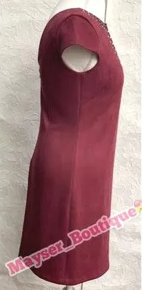 💝Faux Suede Maroon Dress NWT - Image 5