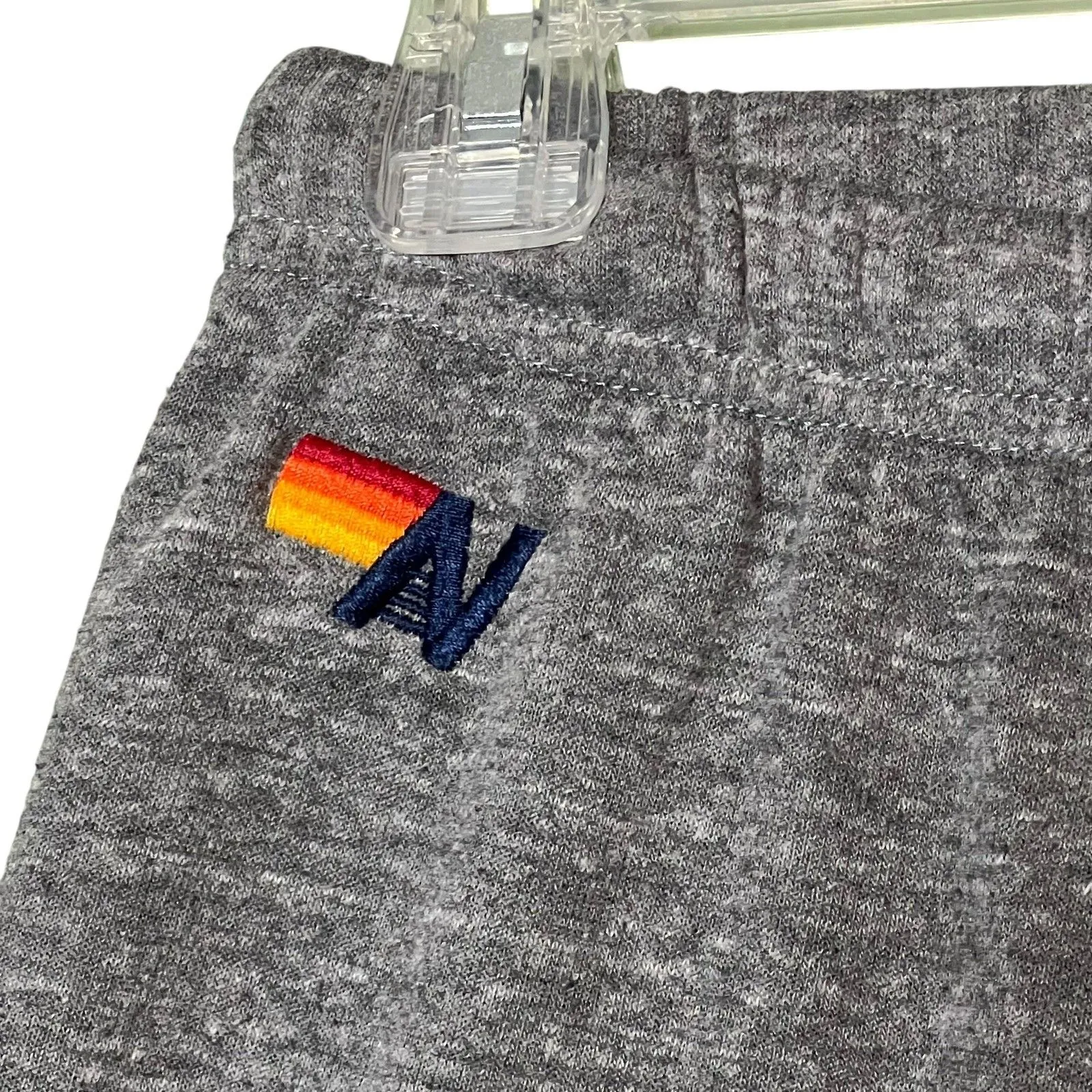 Aviator Nation Sweatpants Womens Medium Gray Rainbow Stripe Fleece Jogger USA - Image 8