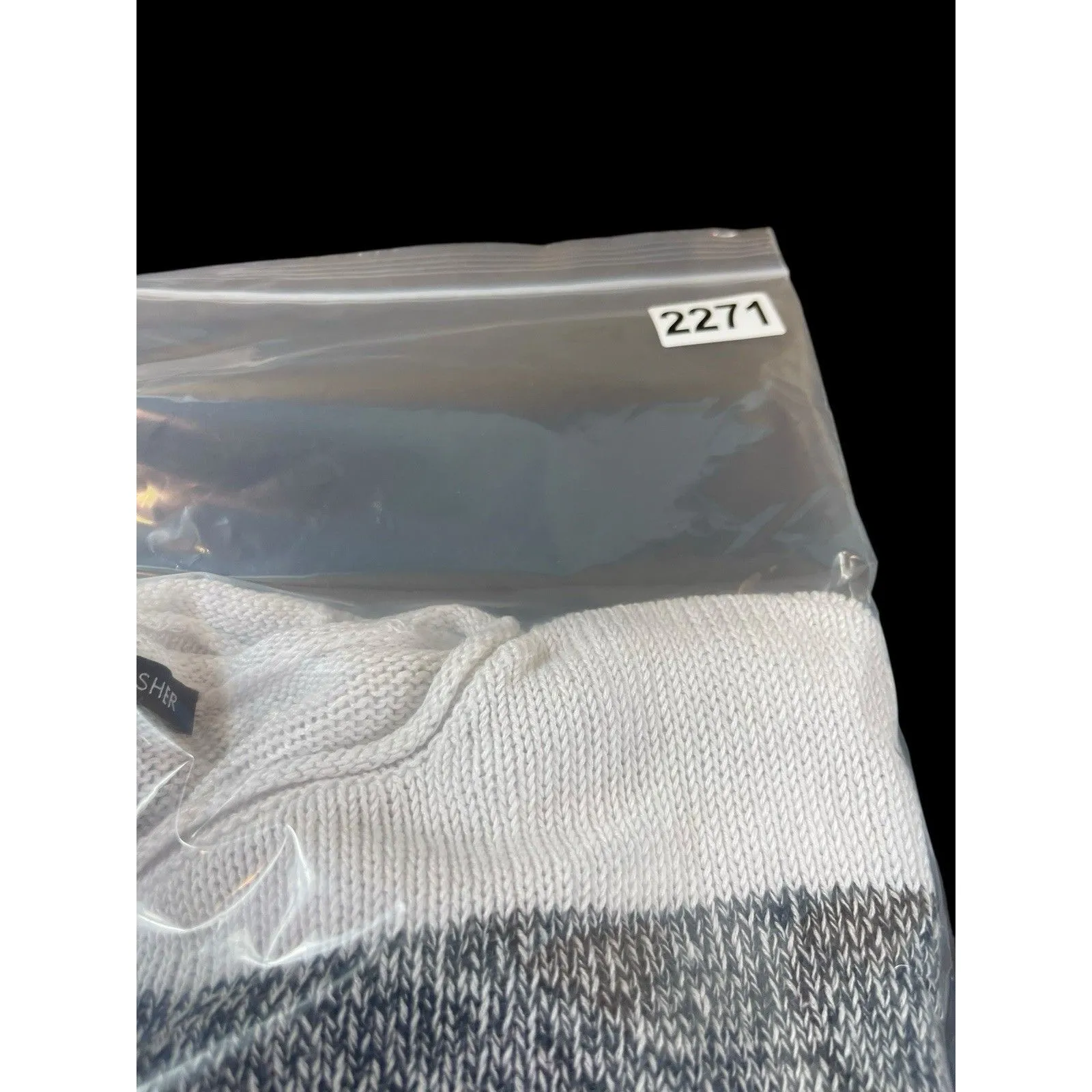 Eileen Fisher Women’s S Lightweight Knit Sweater White Gray Stripe Organic Linen - Image 14