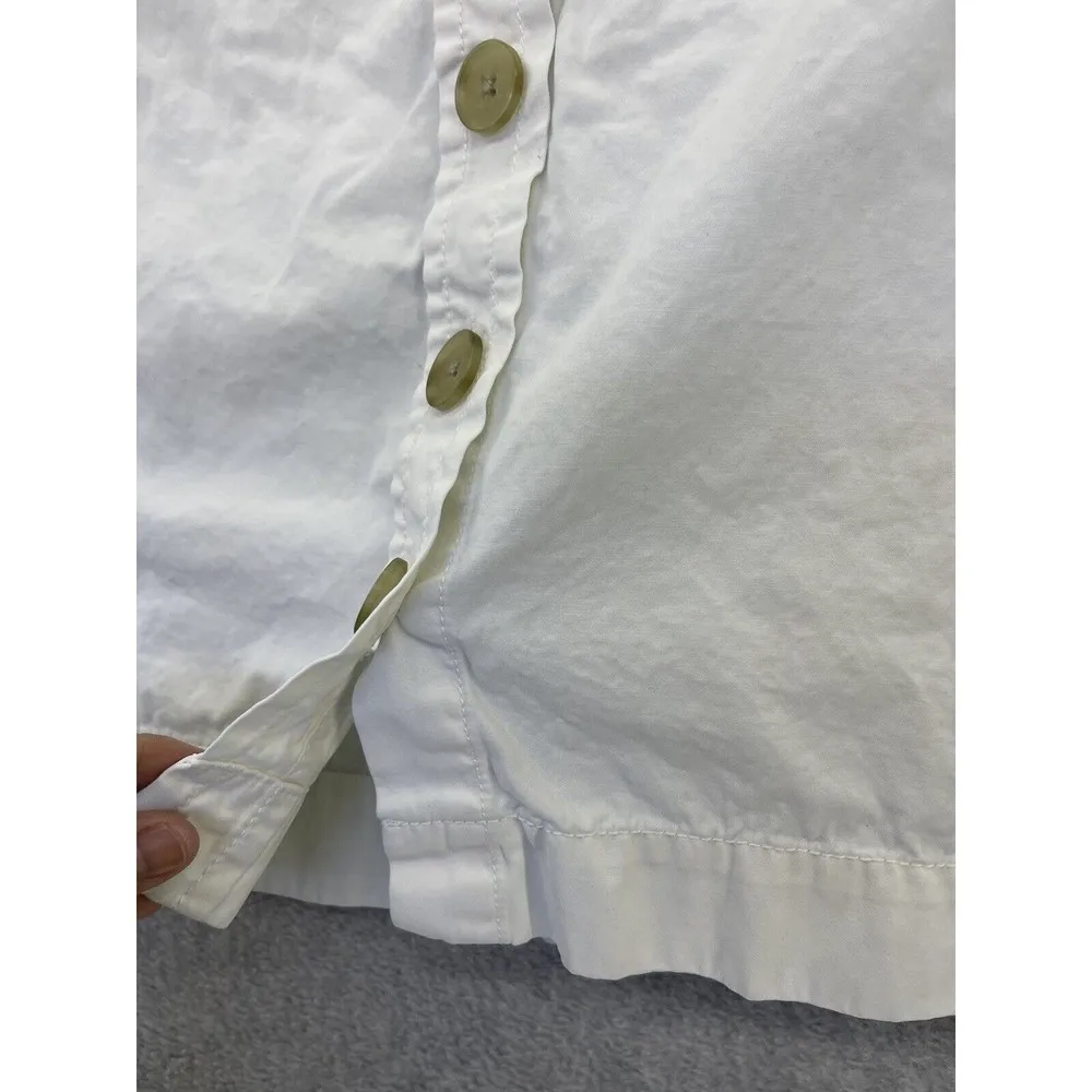 J.Crew Women's Button Front Skirt A Line Solid White 100% Cotton Size 2 Mini - Image 6