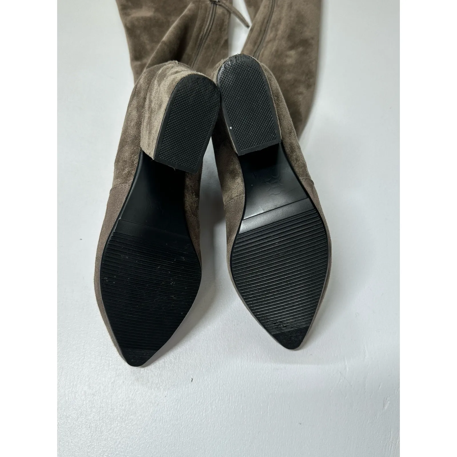 Women's Knee High Boots, Vero Cuoio, Stretch Taupe Mole Skin Sz: 7.5 M (b48) - Image 5