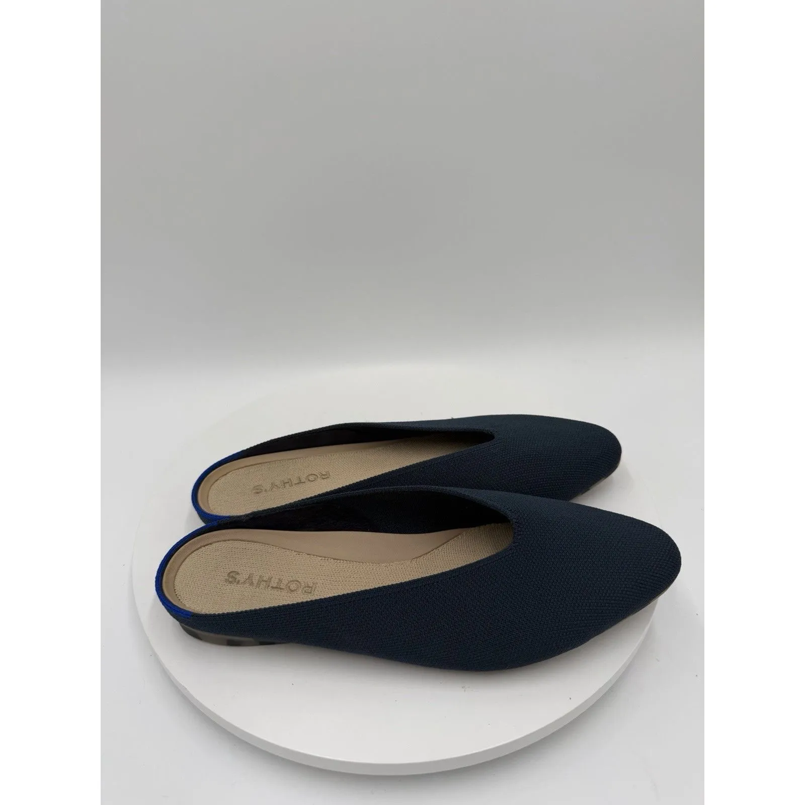 Rothy's The Almond Demi Mule Flats Womens Size 8.5 Navy Washable Knit - Image 2