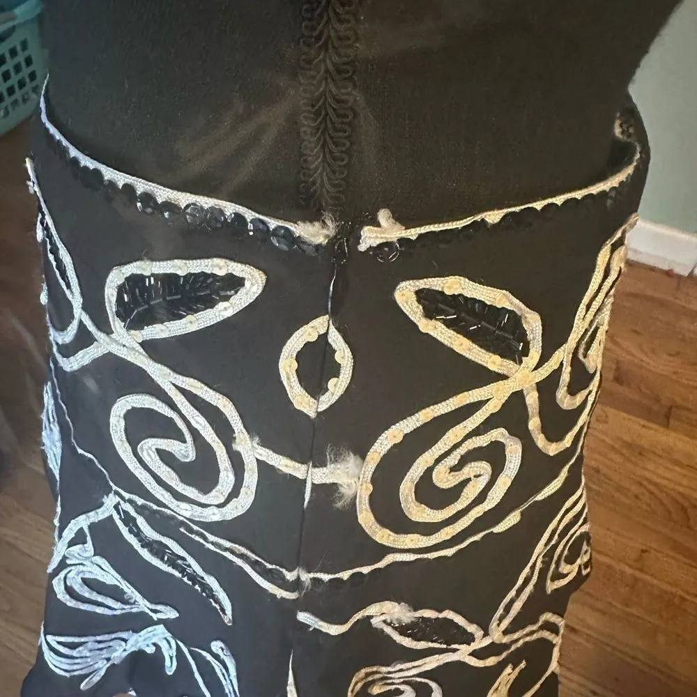 Basil & Maude Black Sequin Skirt Size 4 - Image 11