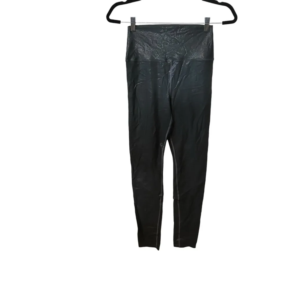 Carbon38 Black Shimmer Mermaid-Like High Waisted Size Medium Yoga Leggings. - Image 7