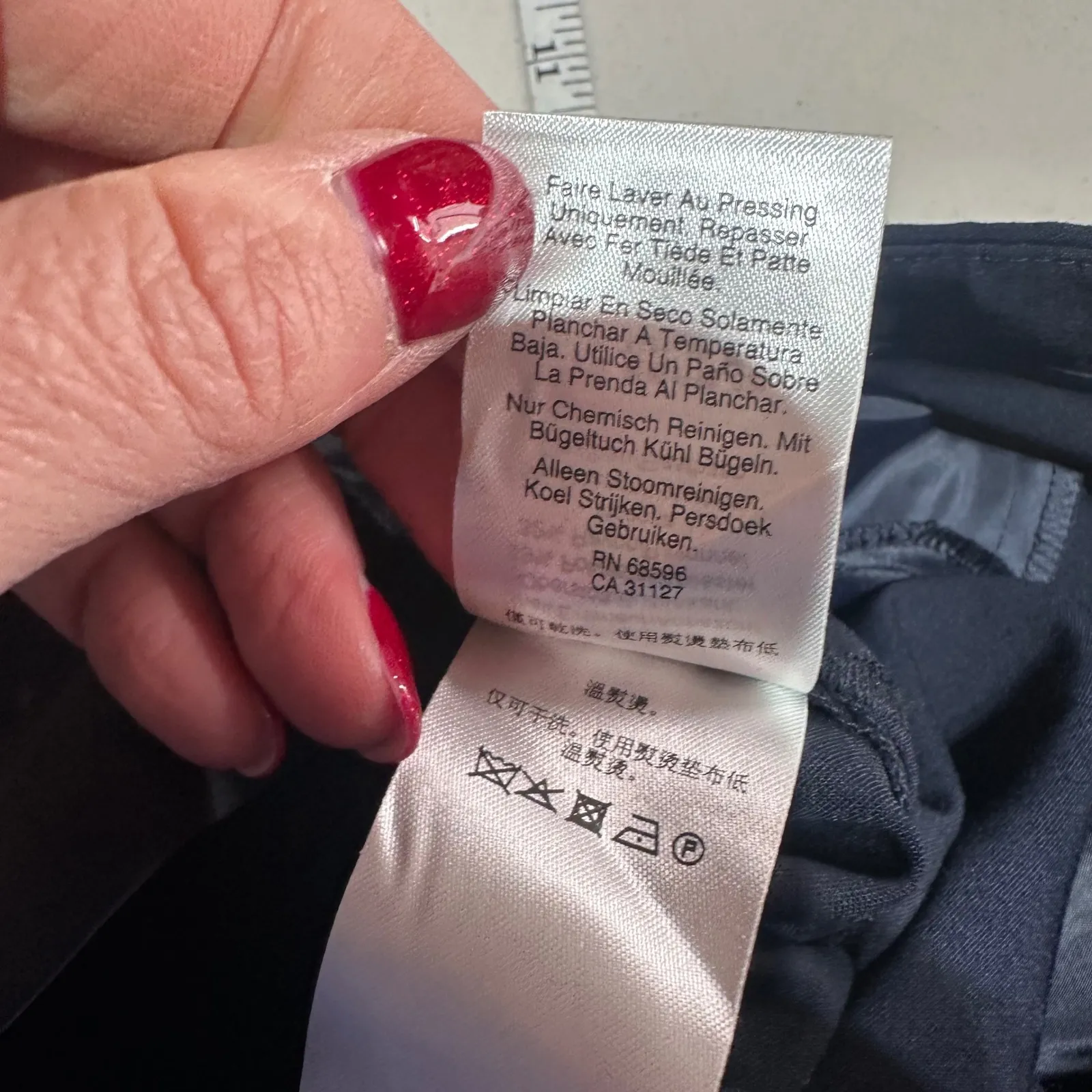 NWT DKNY The Essex Pants Slim Leg Navy Blue Size 4P Trousers Office Work - Image 13