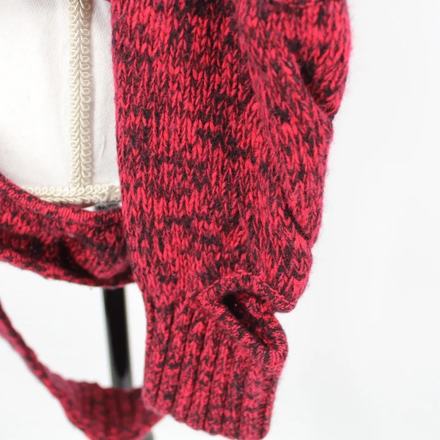 Zoe Jordan Haston Cashmere Wool Cut Out Sweater Jumper Red Black Distressed XS - Image 7