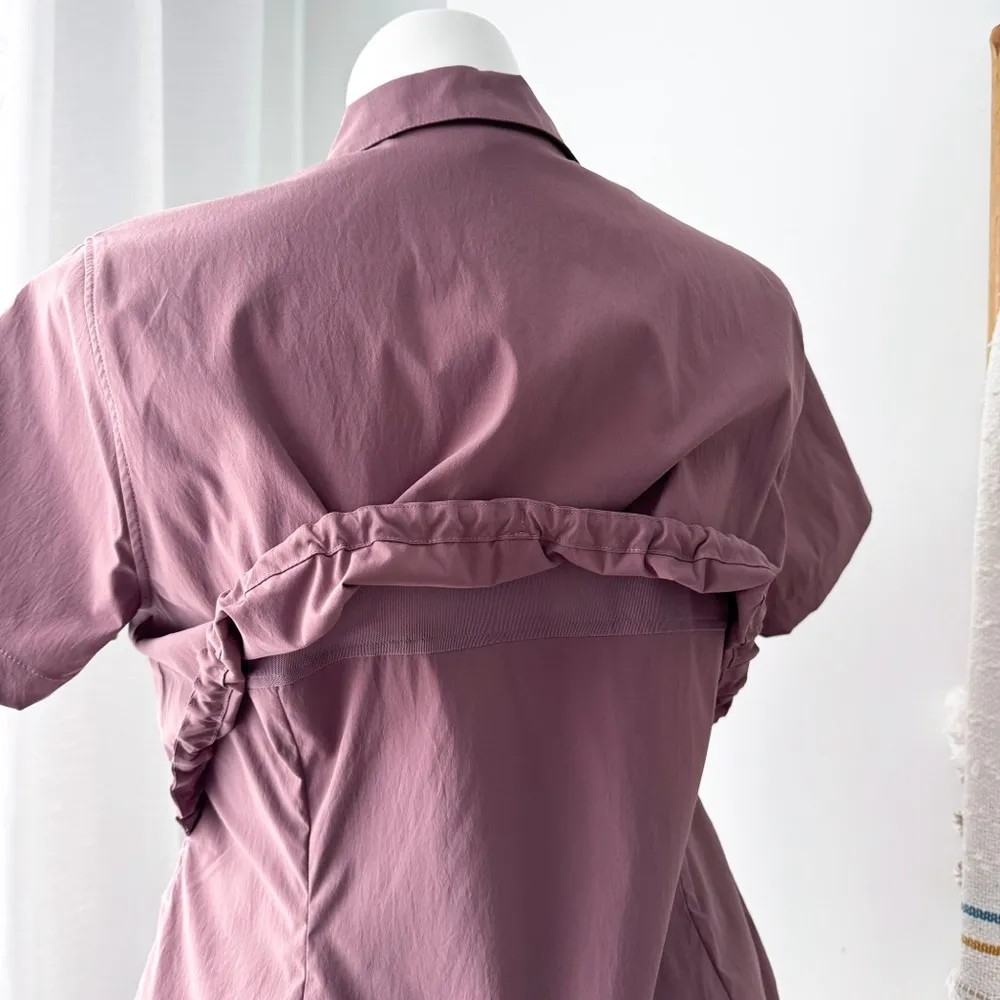 Athleta Cinch Mauve Full Zip Short Sleeves Water-Repellent Top Women’s Large - Image 6