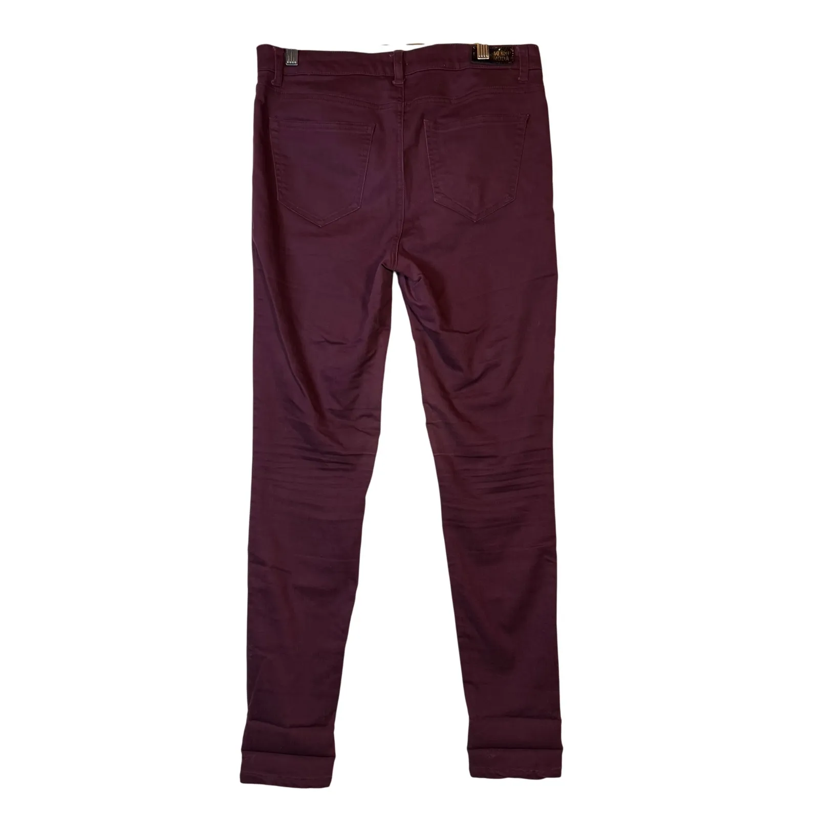 VERO MODA Women Burgundy Skinny Jeans Pants Trousers Size 30/32 Holiday Classic - Image 3