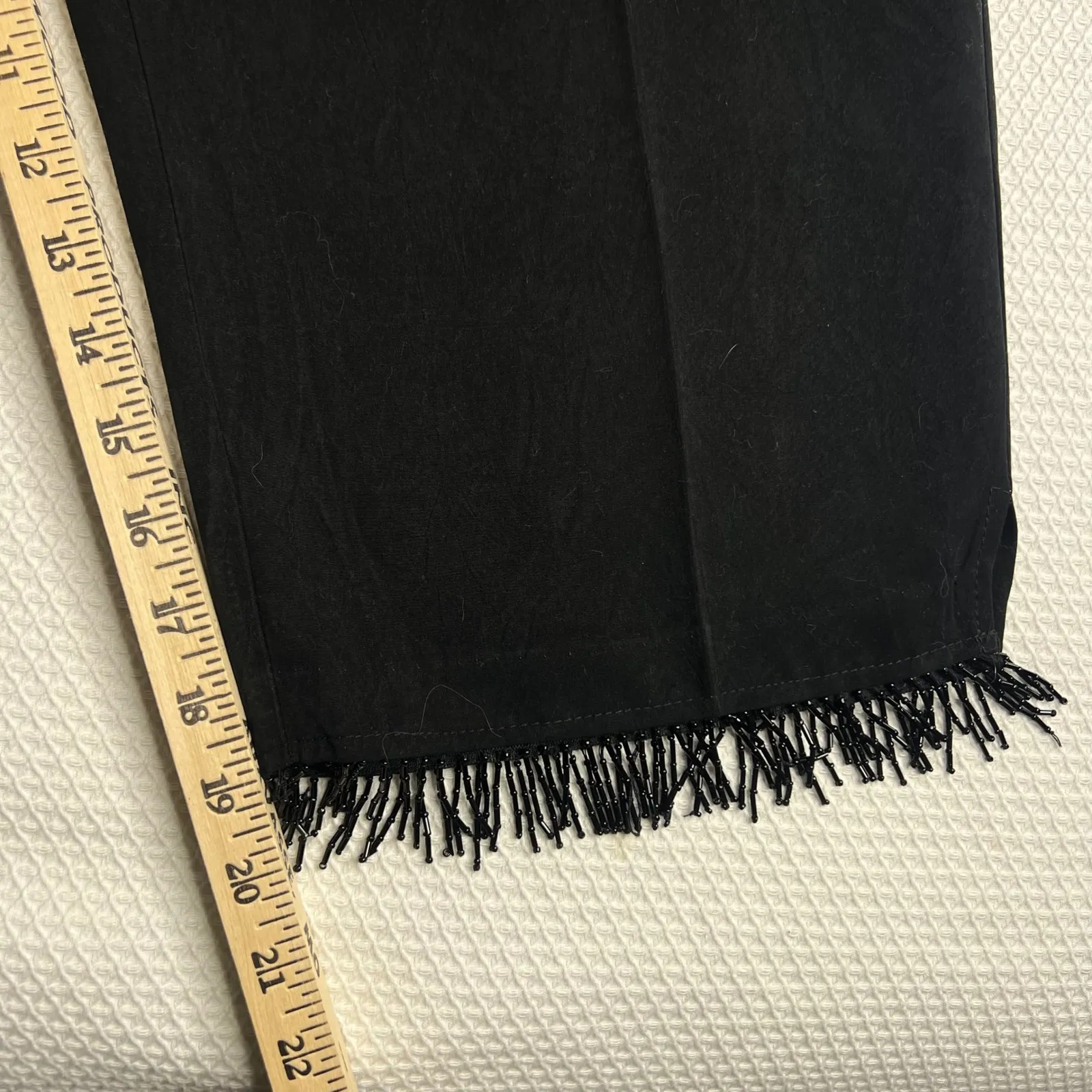 Vintage Park Avenue Womens Large Purple Sleeveless‎ Beaded Fringe Top Pants Set - Image 3