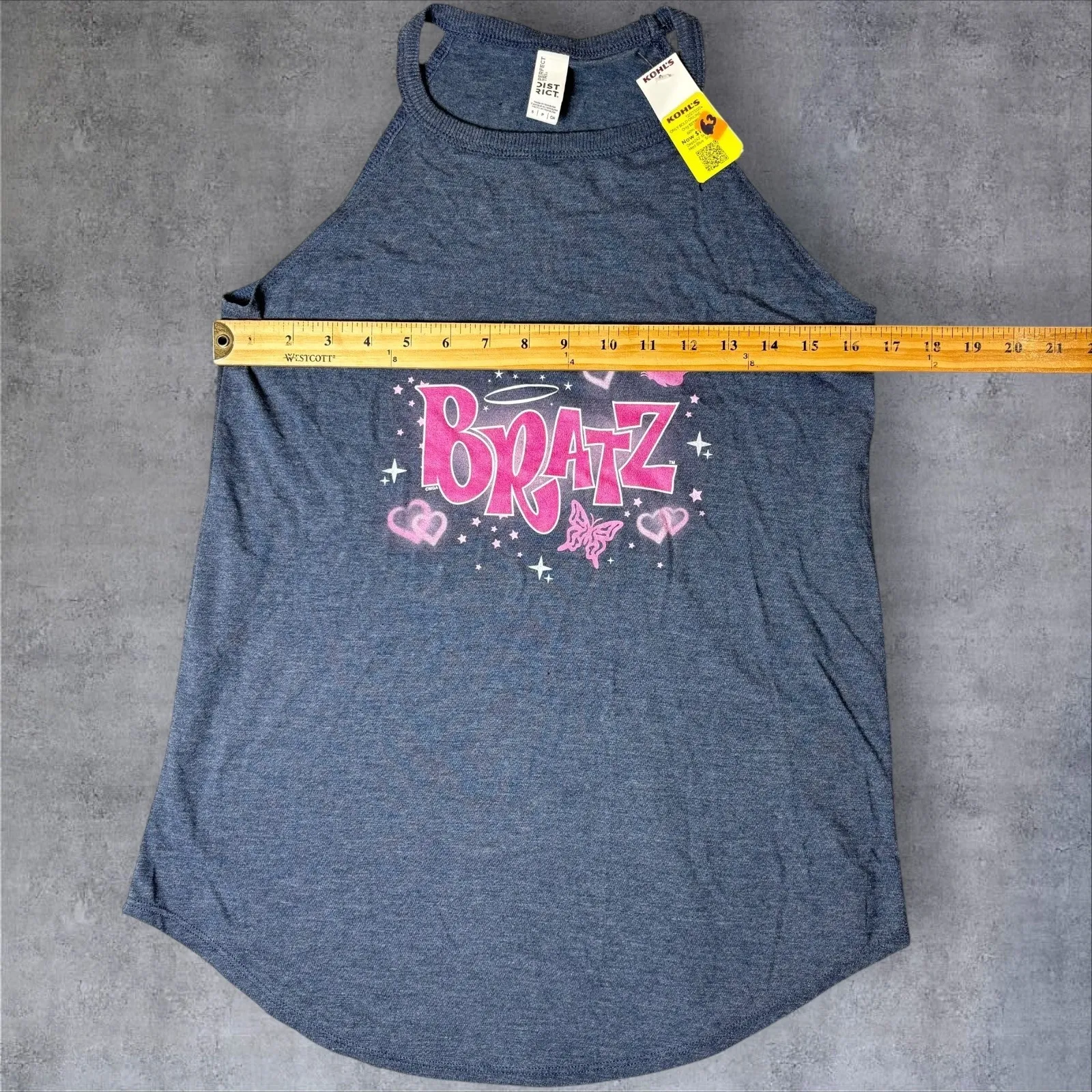 NEW Kohl's Bratz Graphic Tank Top‎ Womens S Blue Sleeveless Shirt Y2K - Image 5