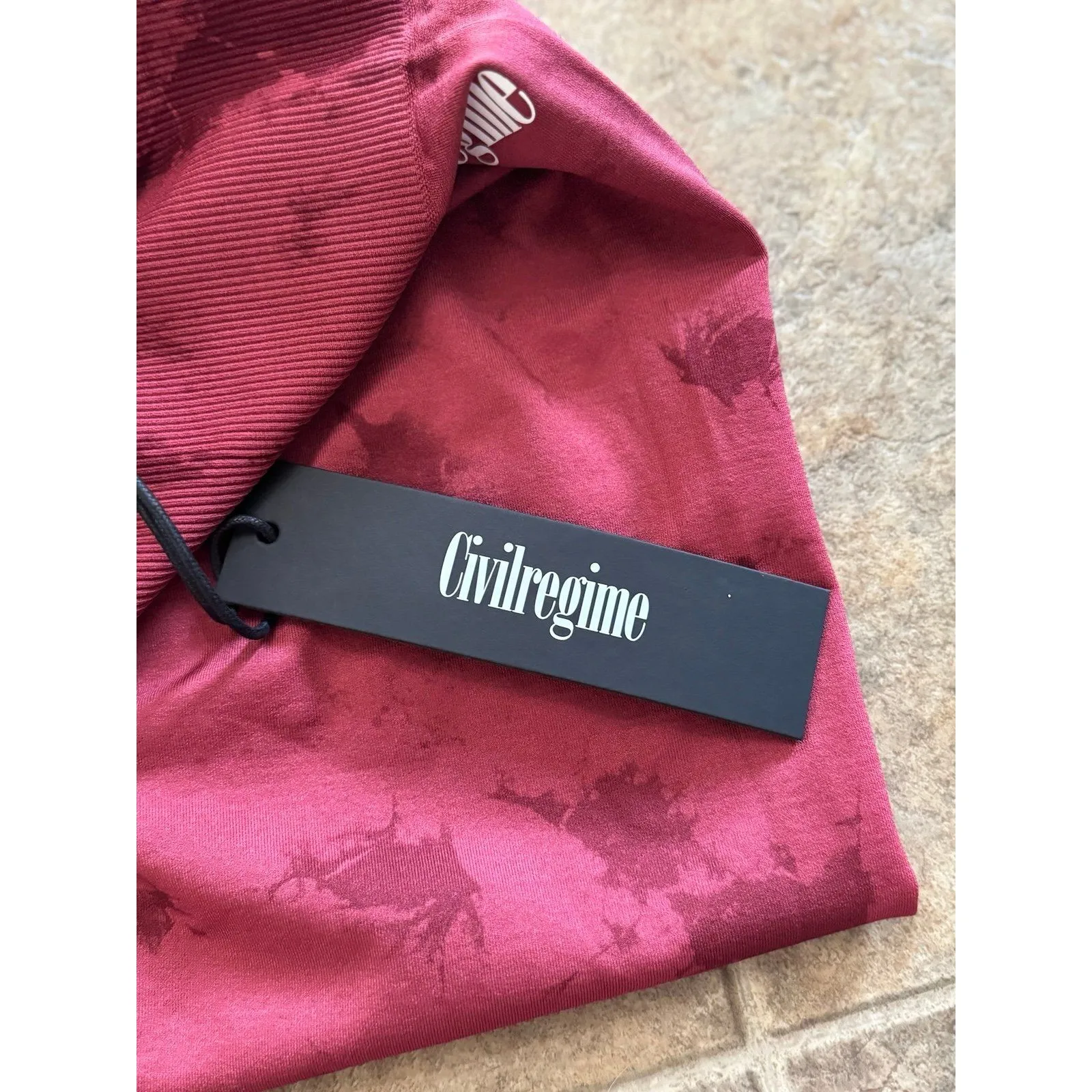 Civil Regime Blush Red Reaper Wash Kelly Seamless Leggings Size Medium - Image 11