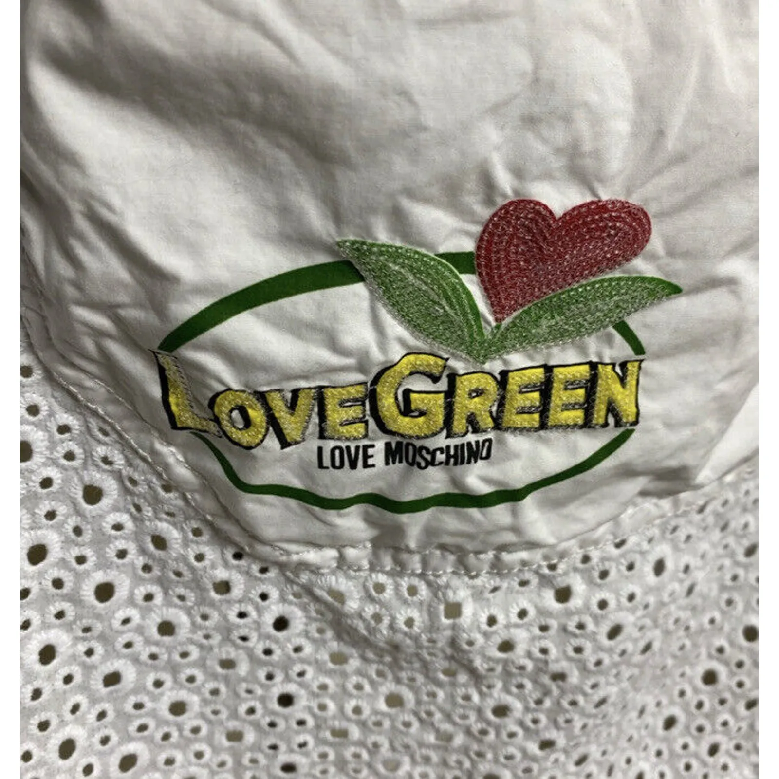 Love Moschino Mini Dress White Eyelet Lace Cotton Drawstring Waist New - Image 8
