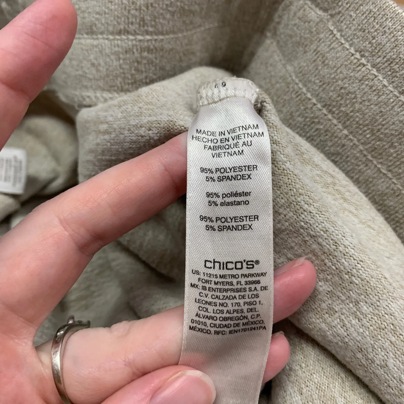 Weekends by Chico's Tan Lounge Pants Womens Knit Drawstring Casual Comfy Size 12 - Image 7