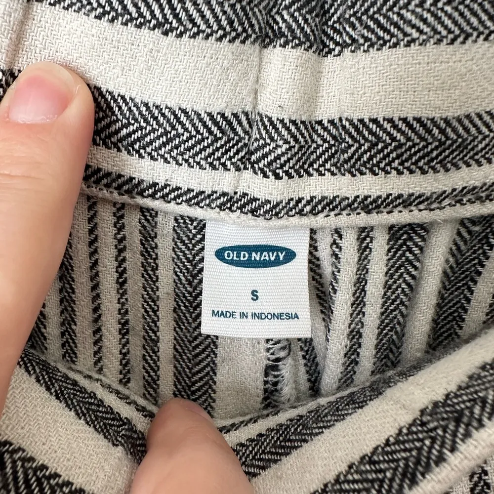 Old Navy High-Waisted Striped Linen-Blend Wide-Leg Pants Size S - Image 8