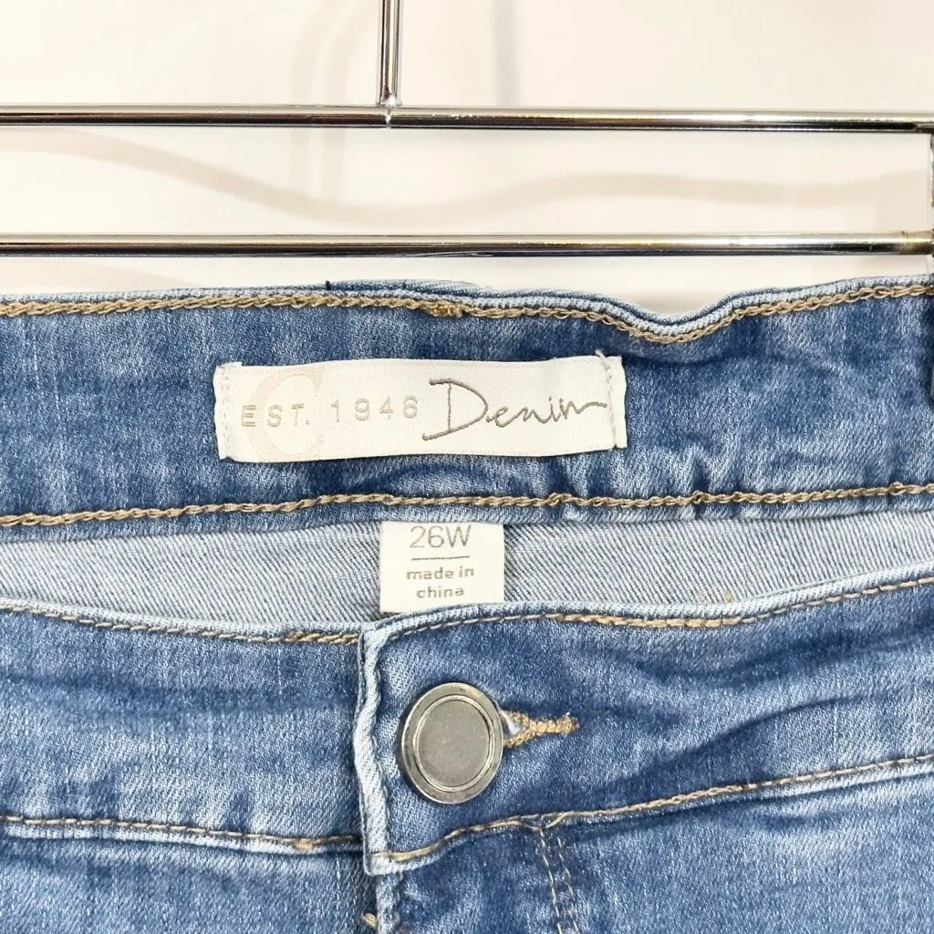 Cato Plus Size 26W Jeans Blue Tapered Leg High‎ Rise Stretch Slim Straight 1050 - Image 9