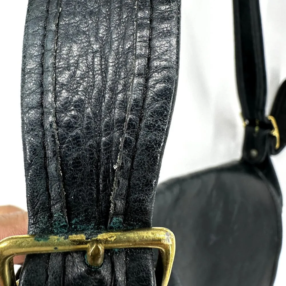 Vintage Coach Legacy Small Flap Crossbody 70s NYC Bag Turn Lock Leather Black - Image 10