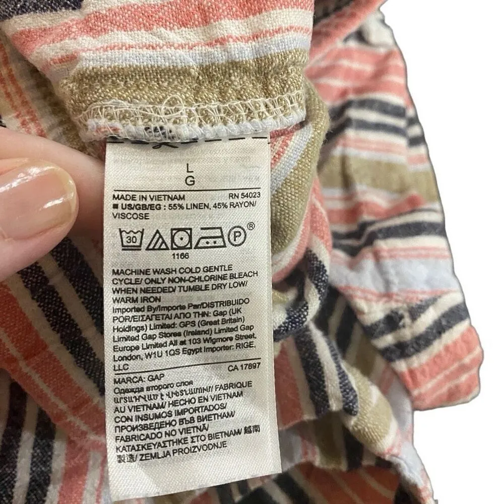 Gap large striped Linen blend drawstring shorts - Image 4