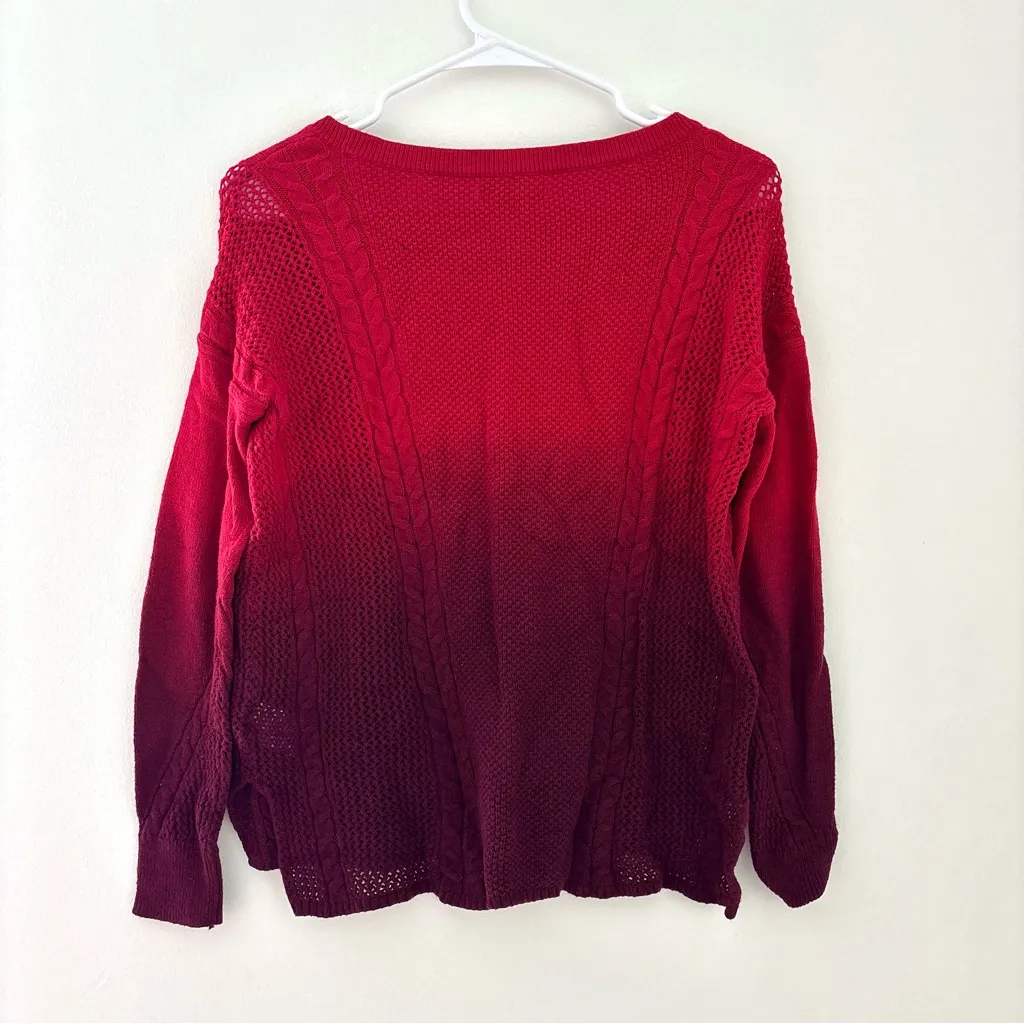 burgundy and red ombre American Eagle sweater - Image 3