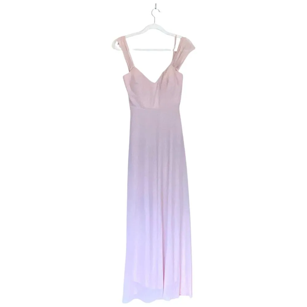 BIRDY GREY Devin Convertible Dress Chiffon Pale Blush Pink Size XS Bridesmaid - Image 3