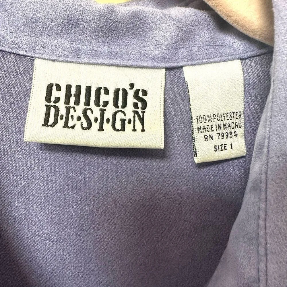 Chico’s purple long sleeved button down shirt - Image 2