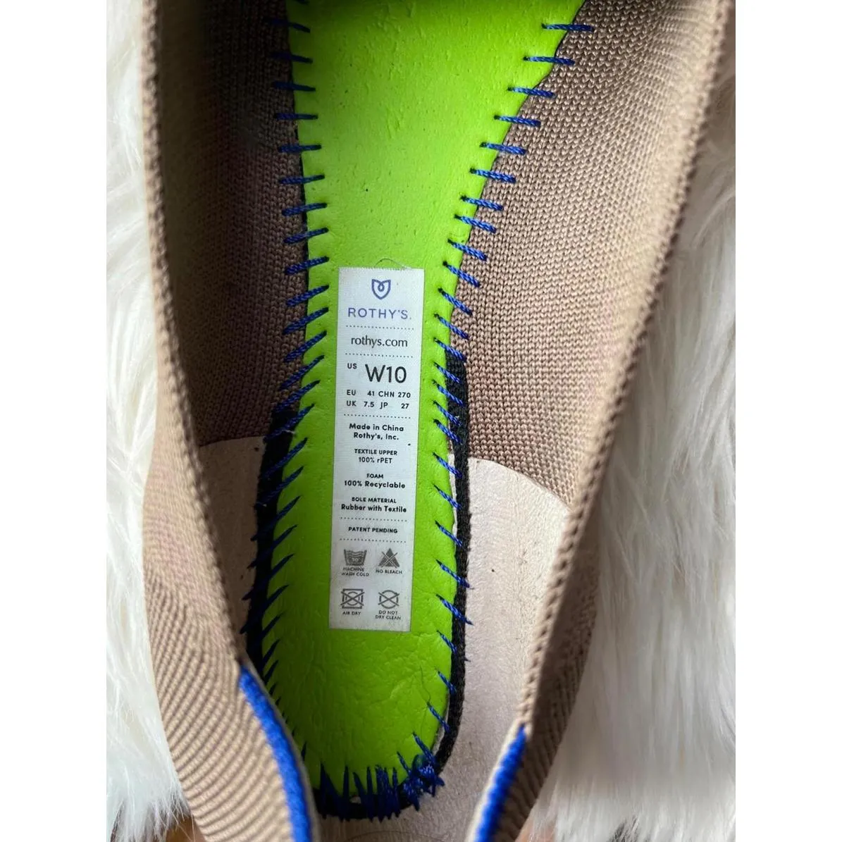 Rothy's Women's Pointed Toe Knit Flats Size W10 Blue - Image 4