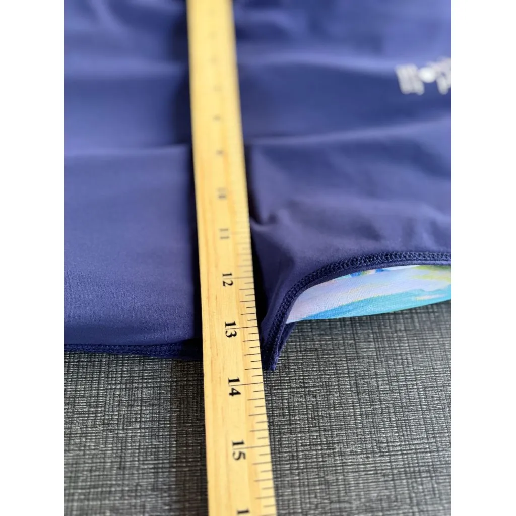 Miraclesuit Womens M Sheer Over Layered Top Blue Short-Sleeve Floral Print - Image 10