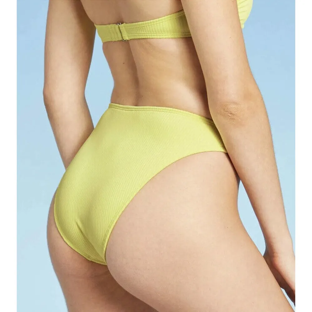 Juniors' Ribbed Cheeky High Leg Mid Waist Bikini Bottom XL 12-14 NWT - Image 3