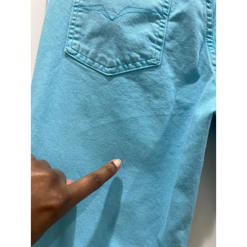 Vintage Versace Jeans Couture Turquoise Blue Boot Cut Denim Jeans Sz 28 - Image 7