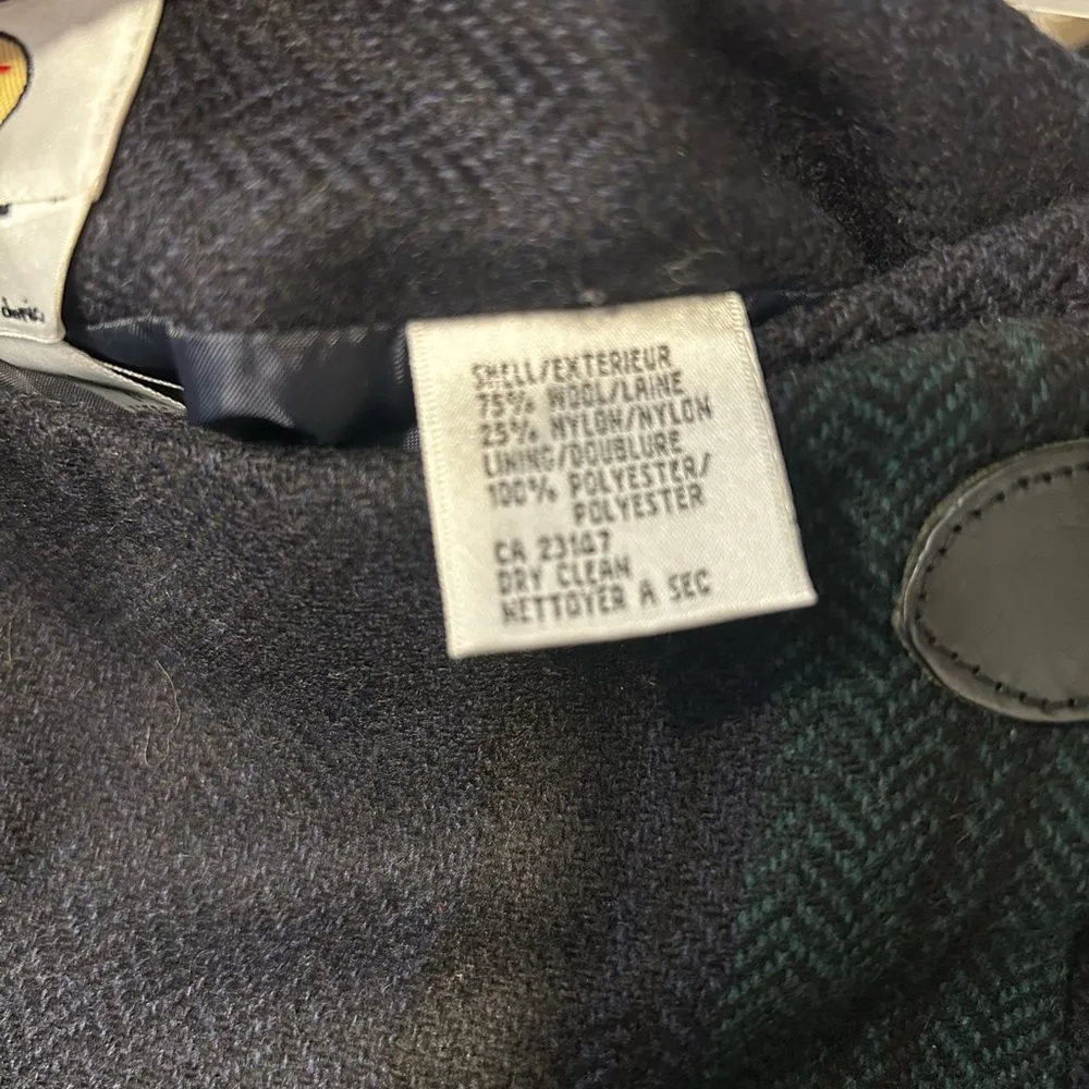 TALBOTS NAVY BLUE & GREEN ITALIAN
WOOL NYLON LONG WRAP SKIRT SIZE 6 - Image 6