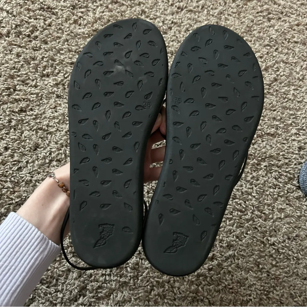 Ancient Greek Sandals Apli Eleftheria Strappy Leather Sandals Black Size 38 US 8 - Image 7