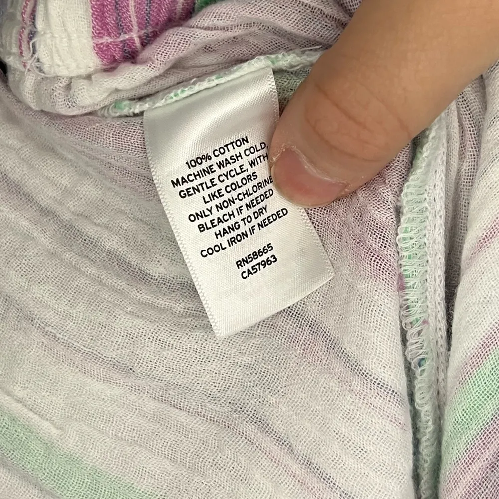 NWT Caslon stripped cotton shorts with front pockets teal/white/purple colored,M - Image 4