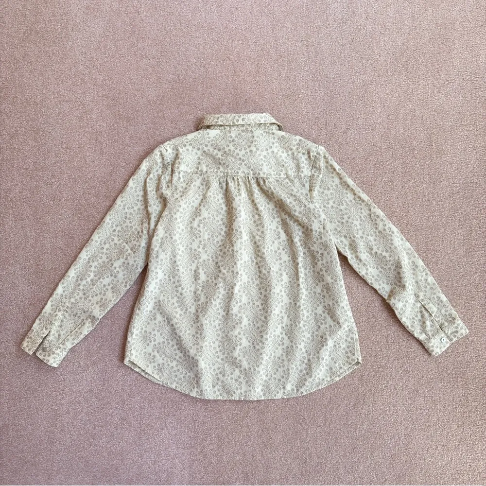 J. Jill Pale Key Lime Lightweight Cotton Embroidered Button Down Shirt Yellow Size XS - Image 6